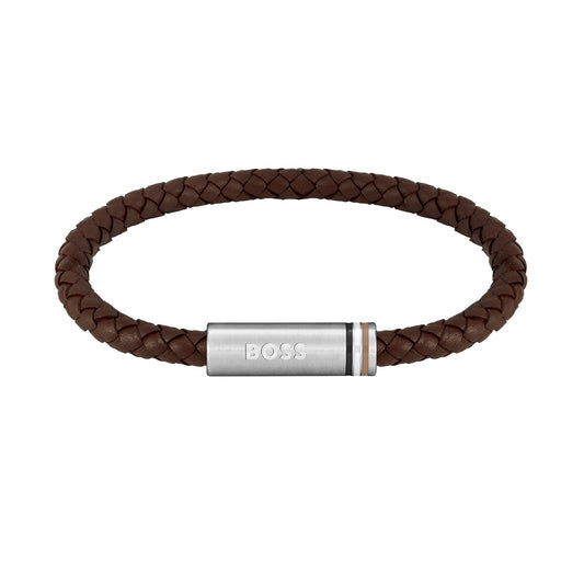 Gents Ares Brown Braided Bracelet