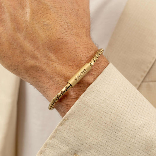 Doran Yellow Gold-Tone Gents Bracelet
