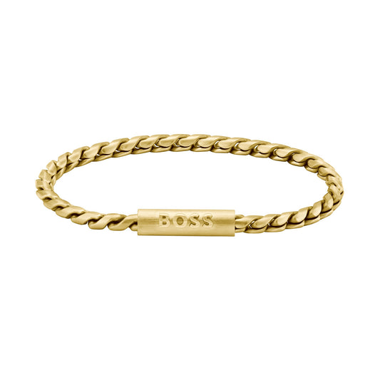 Doran Yellow Gold-Tone Gents Bracelet