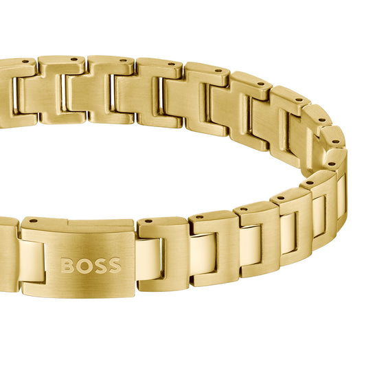 Gents Candor Gold Plated Stainless Steel Link 19cm Bracelet