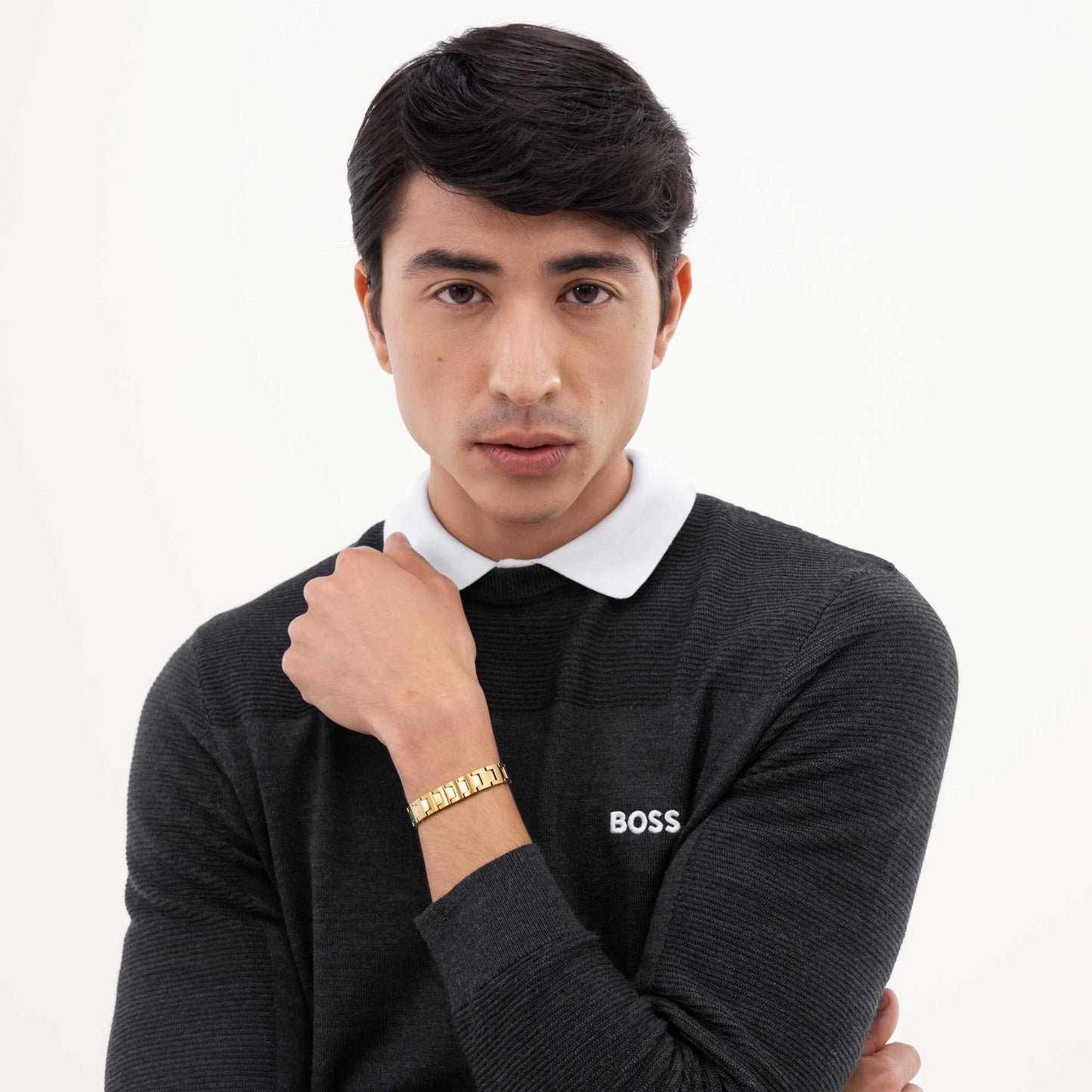 Gents Candor Gold Plated Stainless Steel Link 19cm Bracelet