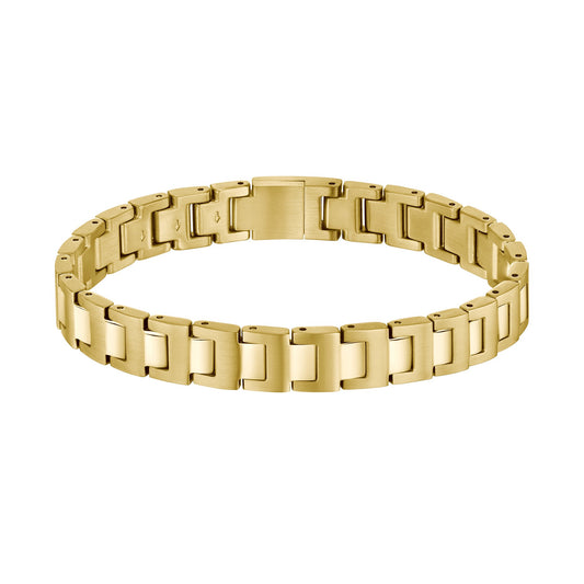 Gents Candor Gold Plated Stainless Steel Link 19cm Bracelet