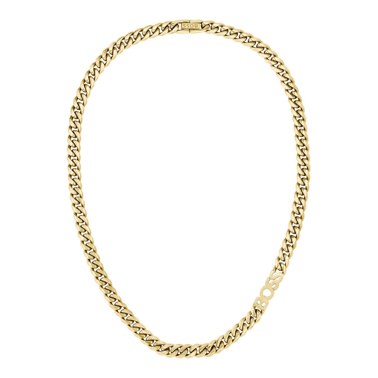 Gents Kassy Gold Tone 8mm Logo Chain Necklace