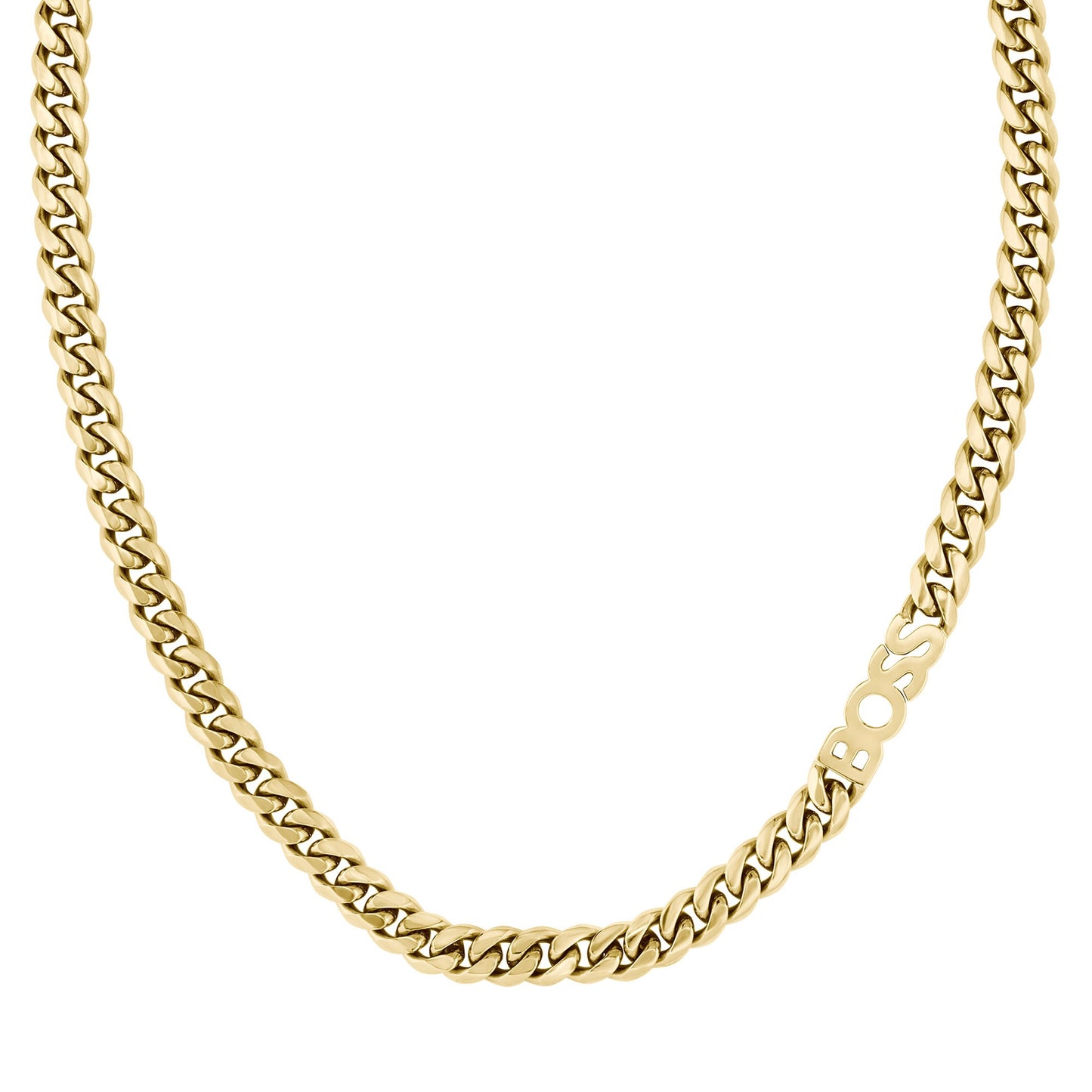Gents Kassy Gold Tone 8mm Logo Chain Necklace