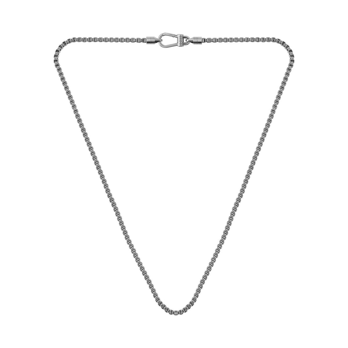 Liam Silver Tone Chain Necklace with Antique Finish