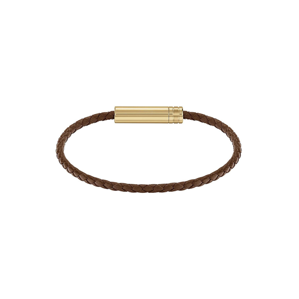 Ares Brown Braided Leather Bracelet