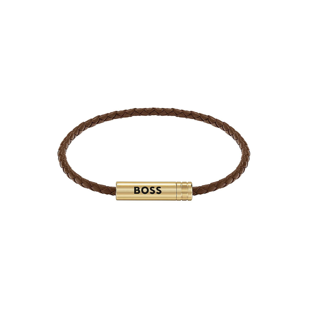 Ares Brown Braided Leather Bracelet