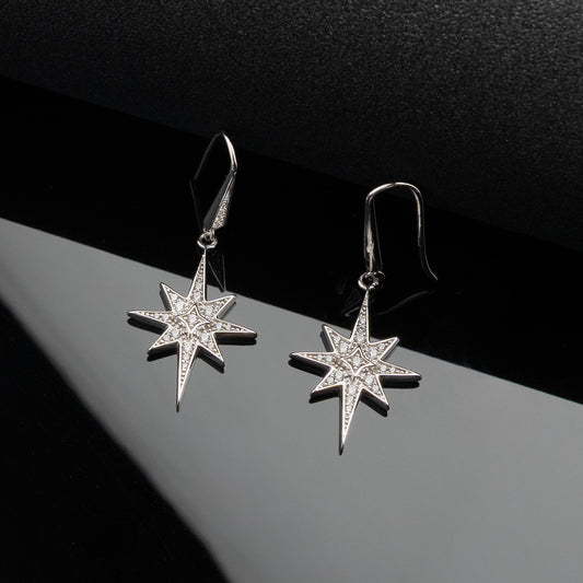 Céleste North Star CZ Grande Drop Earrings