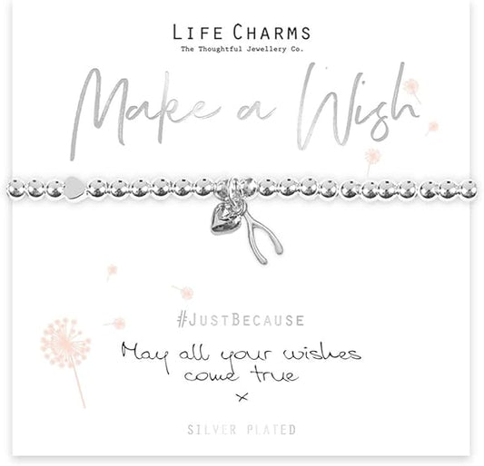 Silver Make A Wish Life Charms Bracelet