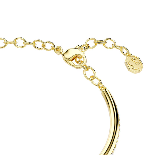 Dextera bangle, Round cut, White, Gold-tone plated