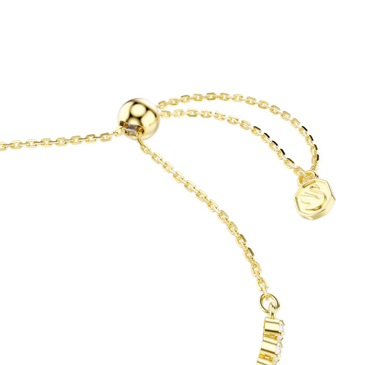 Idyllia bracelet, Mixed cuts, Heart with arrow, White, Gold-tone plated