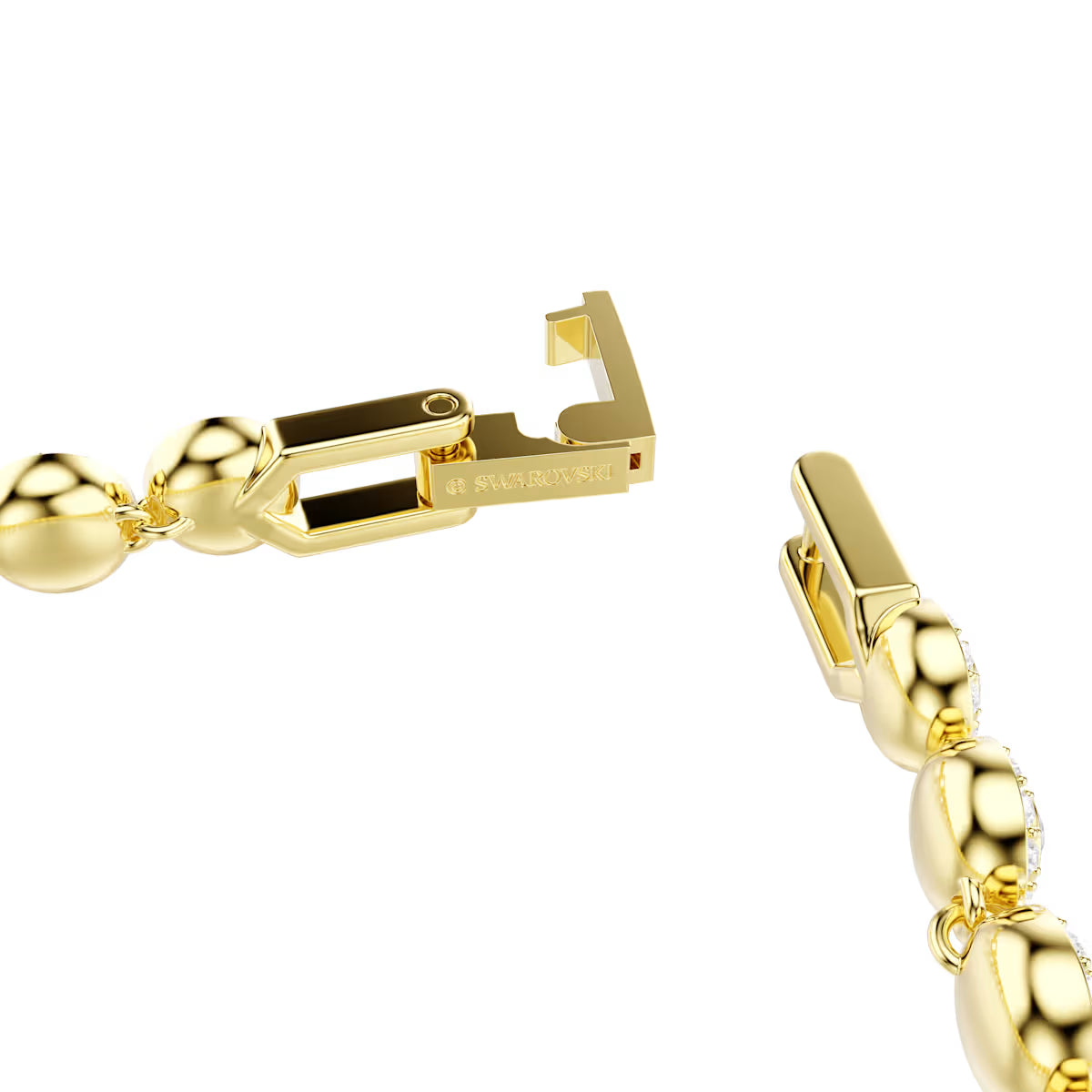 Una Angelic bracelet, Round cut, White, Gold-tone plated