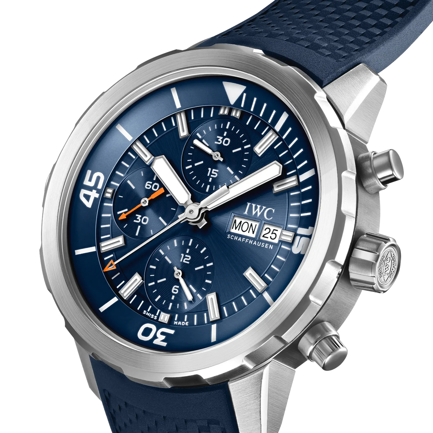 Aquatimer Chronograph 44mm Blue Rubber Strap Watch