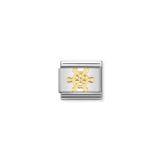 Gold Boatwheel Charm