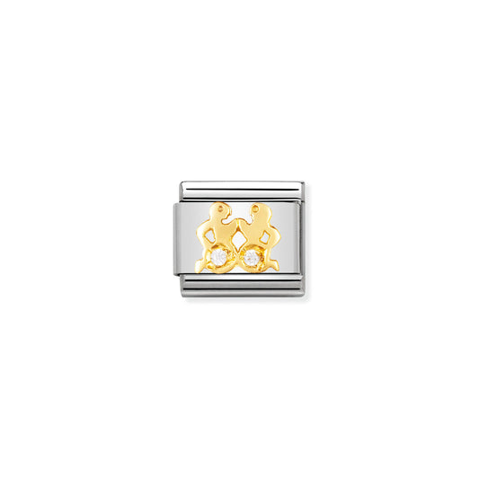 Classic Gold CZ Gemini Zodiac Charm