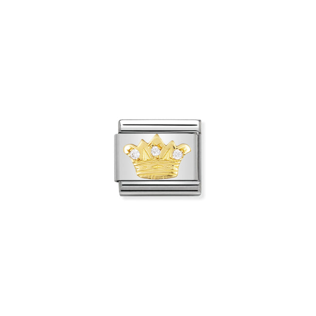 Gold CZ Crown Charm