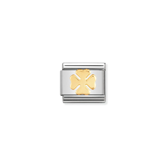 Classic Yellow Gold 4 Leaf Clover Charm