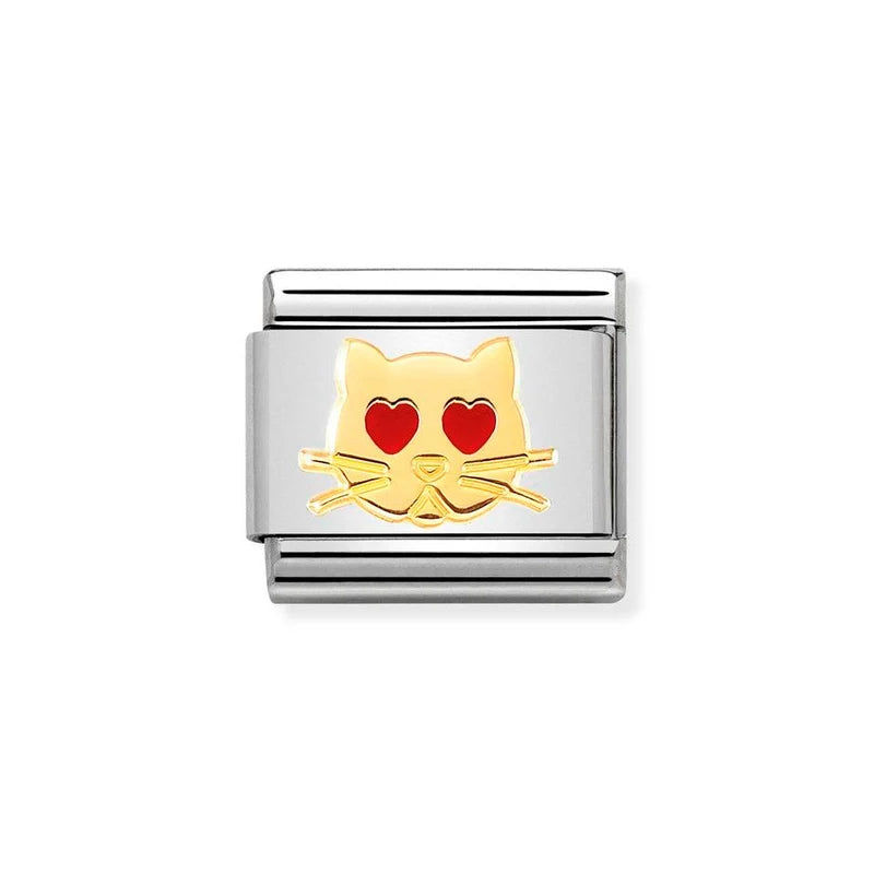 Yellow gold cat with heart eyes