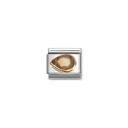 Rose Gold Brown Drop Charm