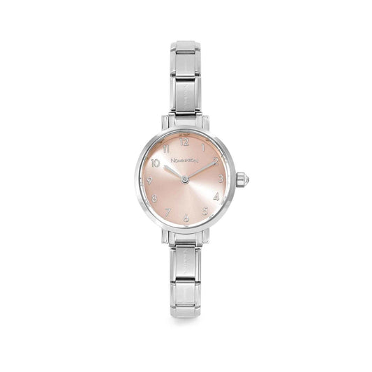 Paris Quartz Pink Dial Steel Strap Watch