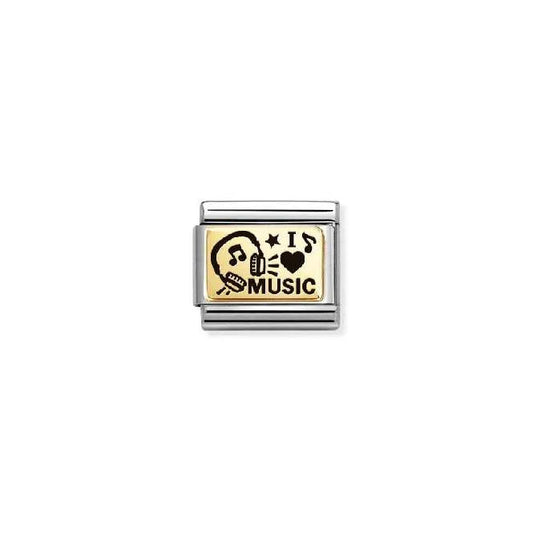 Yellow gold music with headphones