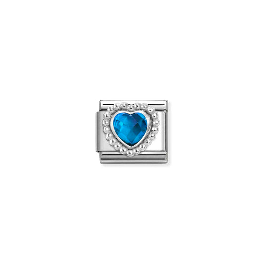 FACETED BLUE HEART CHARM