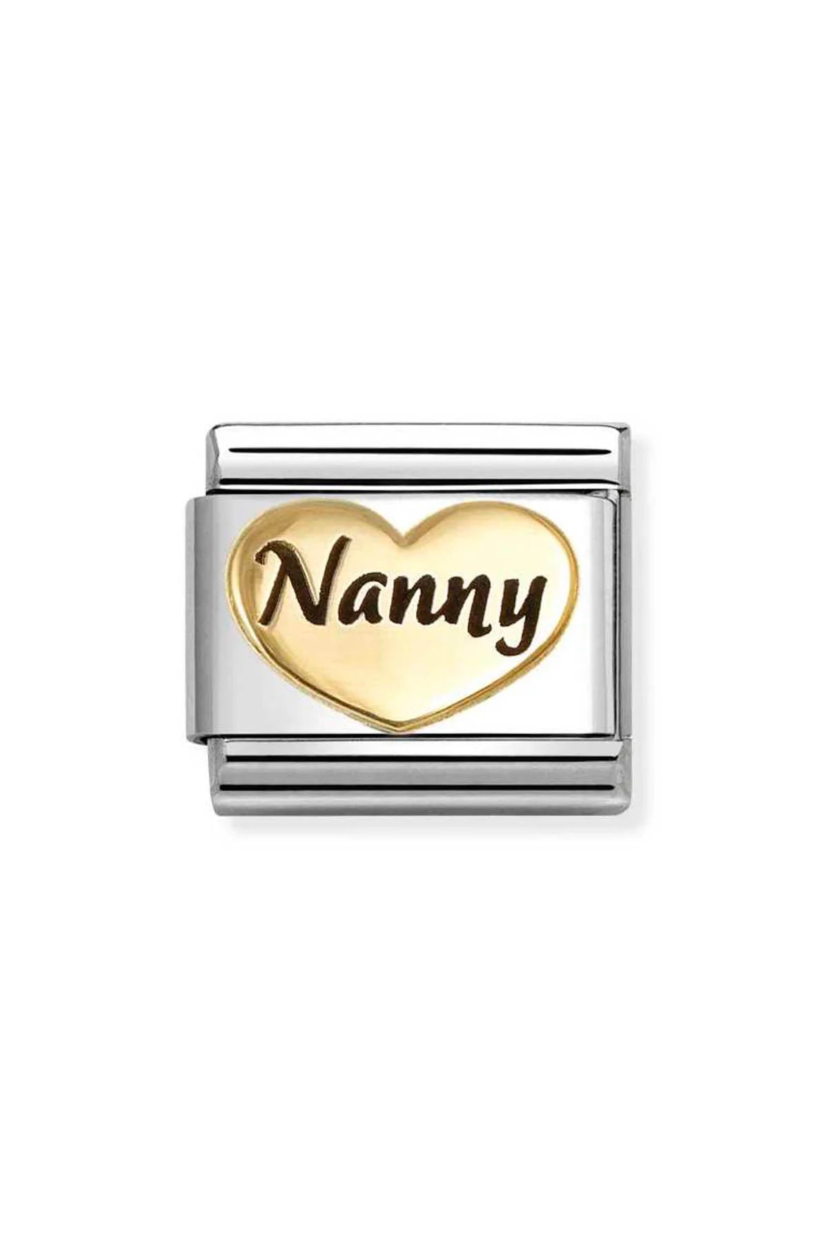 Yellow gold black enamel nanny heart