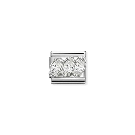 Cubic Zirconia Trilogy Charm