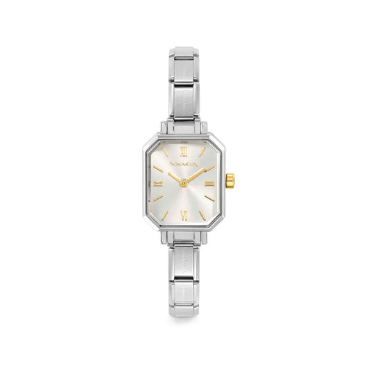 Paris Gold Detail Silver Steel Strap Watch