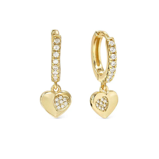 PETIT SPARKLE g.plate hoop heart cz drop