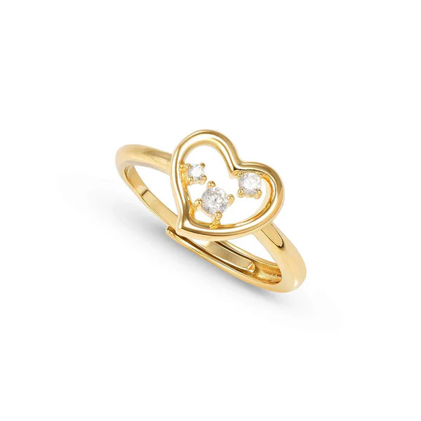 Dreams Beats Gold Plated Zirconia Heart Ring