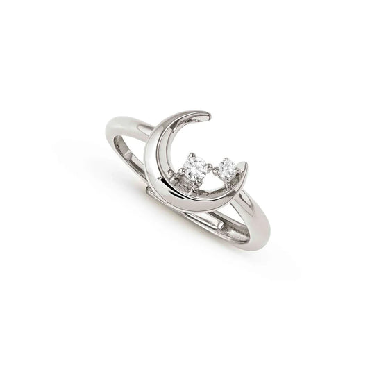 Dream Beats Ring with Zirconia Moon