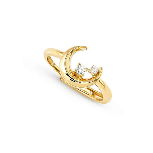 Dream Beats Ring & Cubic Zirconia Moon