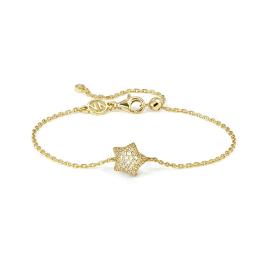 Lifepoetry Bracelet in 925 Sterling Silver and Cubic Zirconia Pave Gold Star