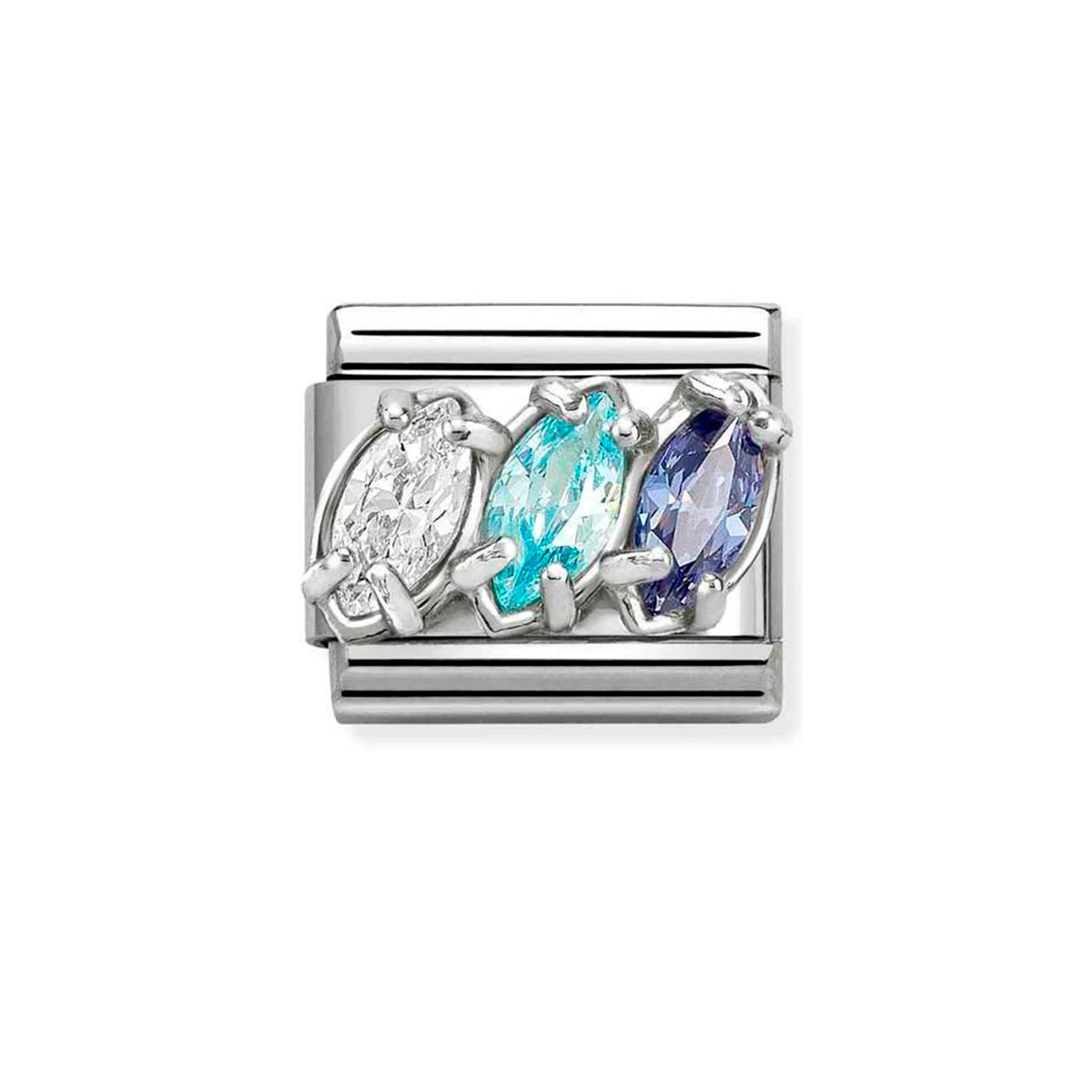 Sterling Silver White Blue Trilogy Composable Charm