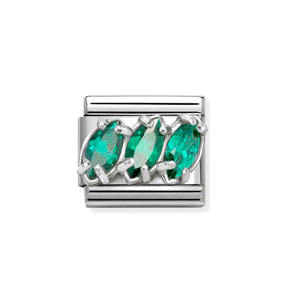 Sterling Silver Green Trilogy Composable Charm