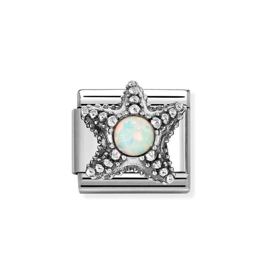 Sterling Silver White Opal Starfish Composable Charm