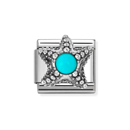 Sterling Silver Turquoise Starfish Composable Charm
