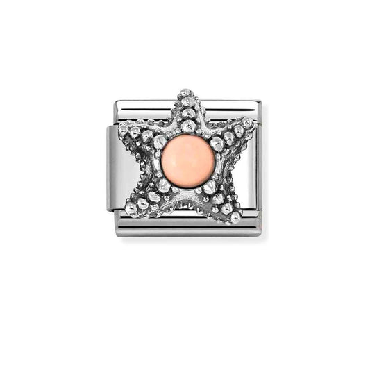 Sterling Silver Pink Coral Starfish Composable Charm