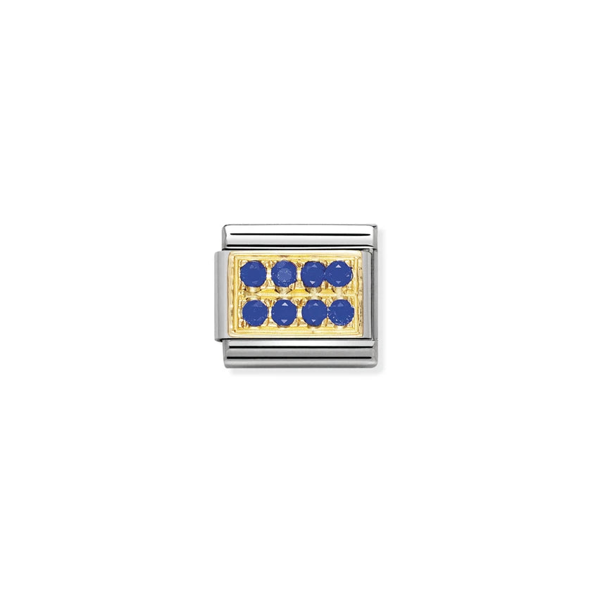 Classic Gold Pave Blue Cubic Zirconia Charm