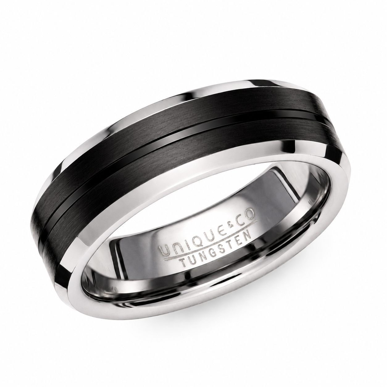 Tungsten Carbide Ring with Black IP Plating - Size 64