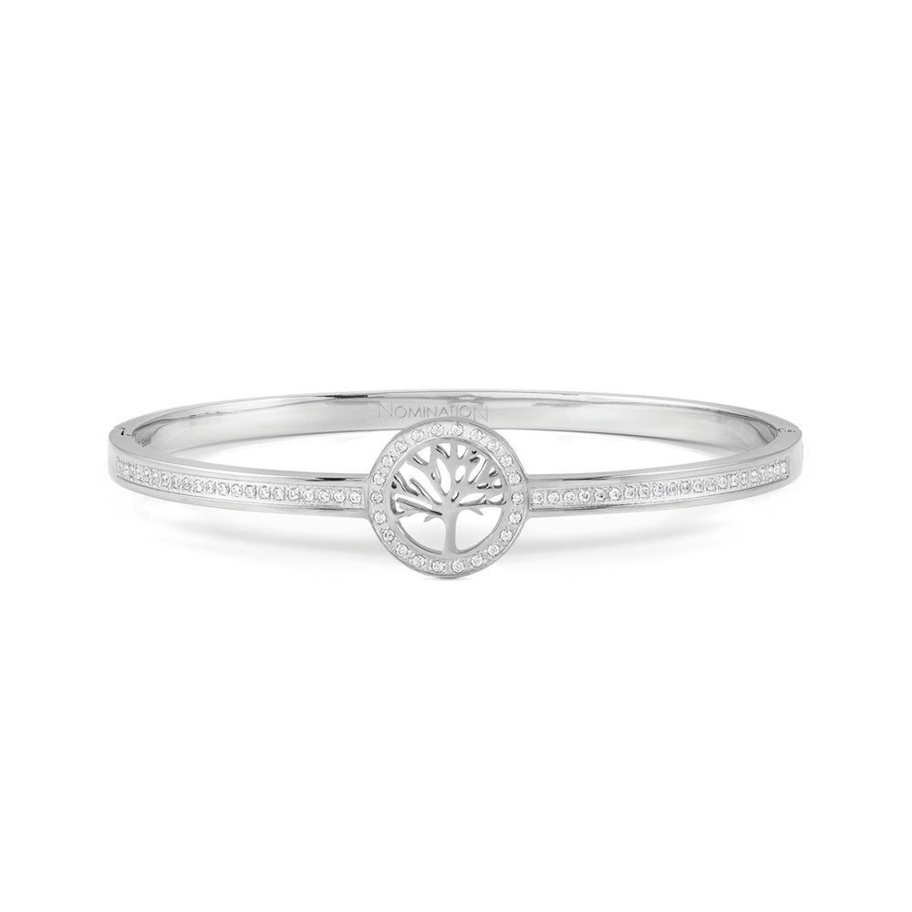 PRETTY BANGLE silver cz family tree (L)