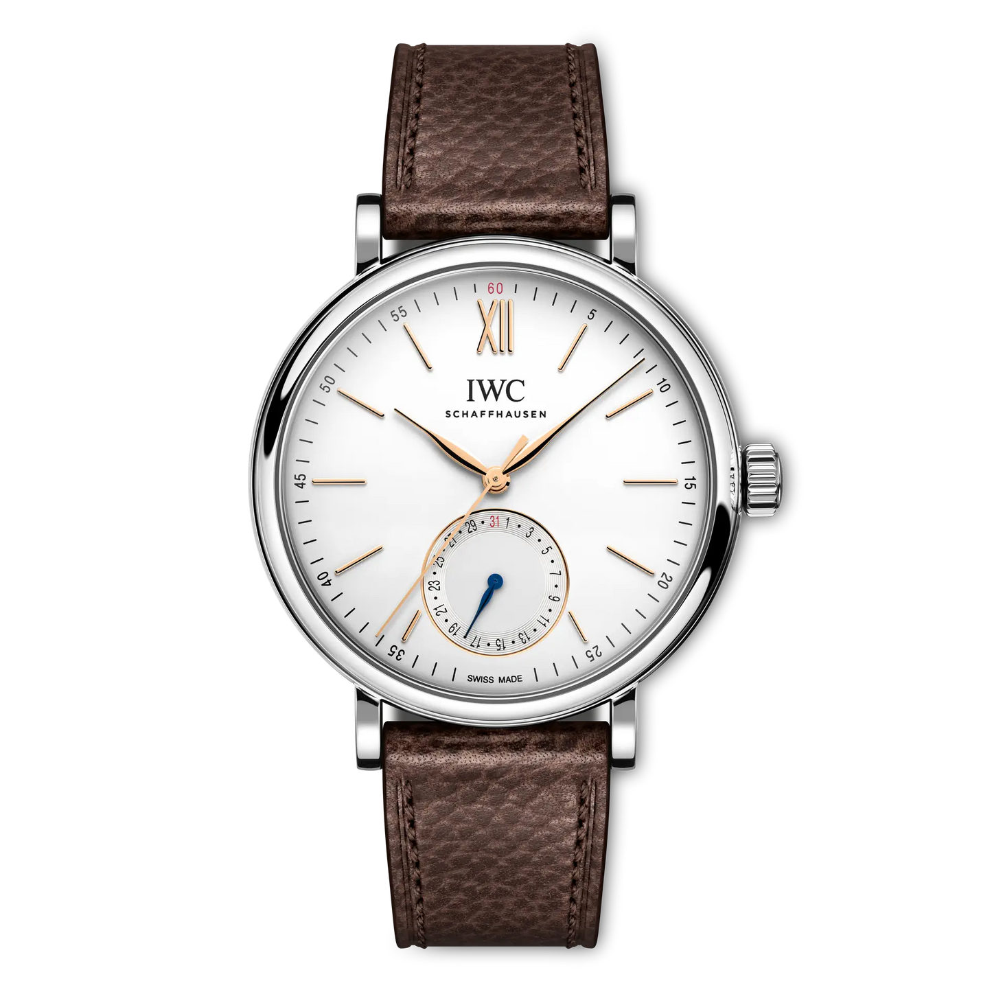 Portofino Pointer Date 39mm Leather Strap Watch