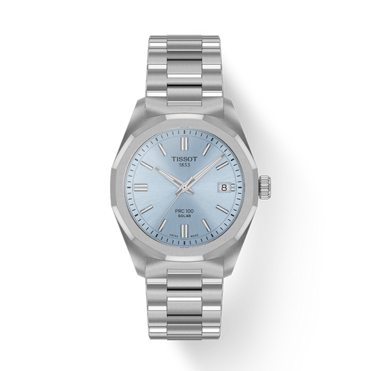 PRC 100 Solar 34mm Ice Blue Dial Ladies Quartz Watch