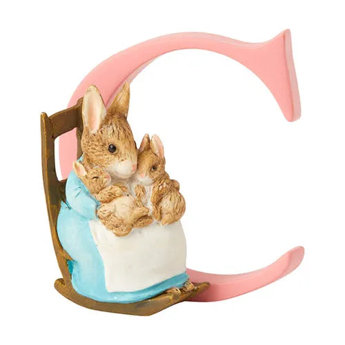 Beatrix Potter "C" Mrs Rabbit And Bunnies Ornamental Letter