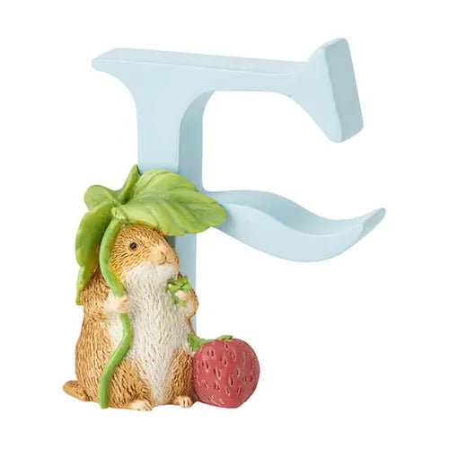 Beatrix Potter "F" Timmy Willie With A Strawberry Ornamental Letter