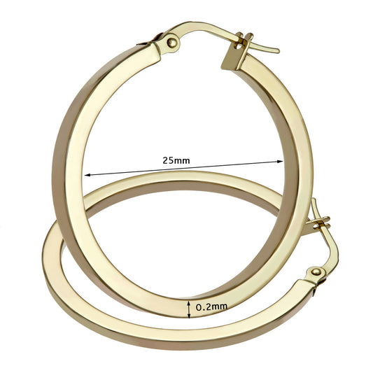 Yellow Gold 25mm Hoop Earrings