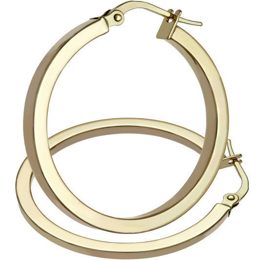 Yellow Gold 25mm Hoop Earrings