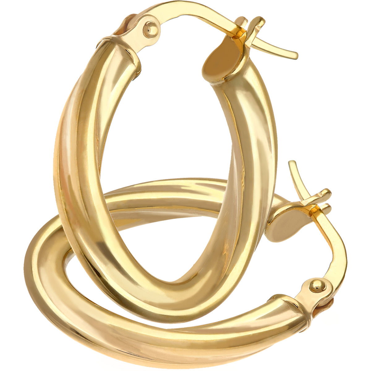 Yellow Gold Twist 20mm Earrings