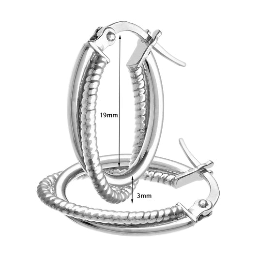 White Gold 19mm Hoop Earrings